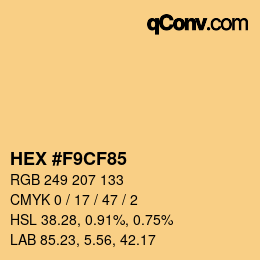 Color code: HEX #F9CF85 | qconv.com