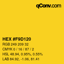 Color code: HEX #F9D120 | qconv.com