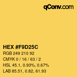 Color code: HEX #F9D25C | qconv.com