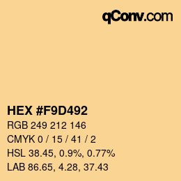 Farbcode: HEX #F9D492 | qconv.com