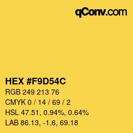 Color code: HEX #F9D54C | qconv.com