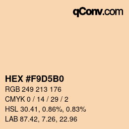 Code couleur: HEX #F9D5B0 | qconv.com