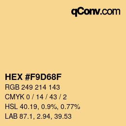 カラーコード: HEX #F9D68F | qconv.com