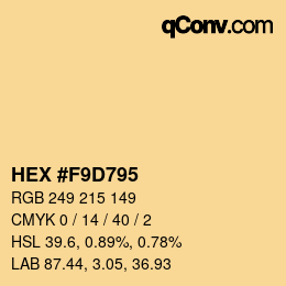 Code couleur: HEX #F9D795 | qconv.com