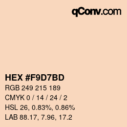 カラーコード: HEX #F9D7BD | qconv.com