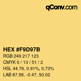 Color code: HEX #F9D97B | qconv.com