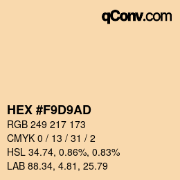 Color code: HEX #F9D9AD | qconv.com