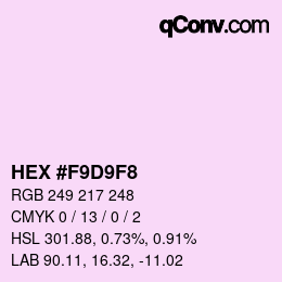 Color code: HEX #F9D9F8 | qconv.com