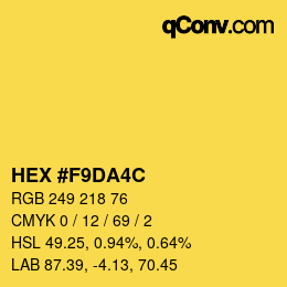 Farbcode: HEX #F9DA4C | qconv.com