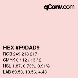 Farbcode: HEX #F9DAD9 | qconv.com