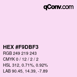 カラーコード: HEX #F9DBF3 | qconv.com