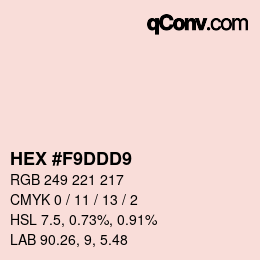 Color code: HEX #F9DDD9 | qconv.com