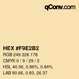 Color code: HEX #F9E2B2 | qconv.com