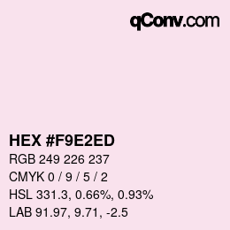 カラーコード: HEX #F9E2ED | qconv.com