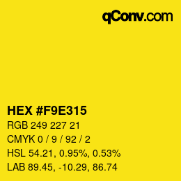 Color code: HEX #F9E315 | qconv.com