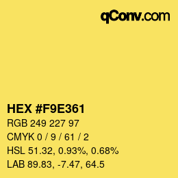 Color code: HEX #F9E361 | qconv.com