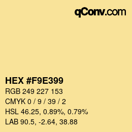 Farbcode: HEX #F9E399 | qconv.com