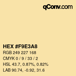 颜色代码: HEX #F9E3A8 | qconv.com