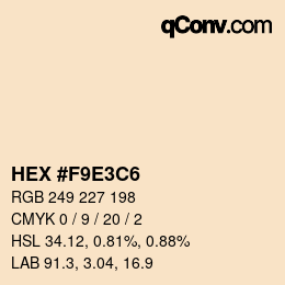 Color code: HEX #F9E3C6 | qconv.com