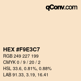 Color code: HEX #F9E3C7 | qconv.com