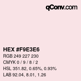 Color code: HEX #F9E3E6 | qconv.com