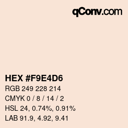 カラーコード: HEX #F9E4D6 | qconv.com