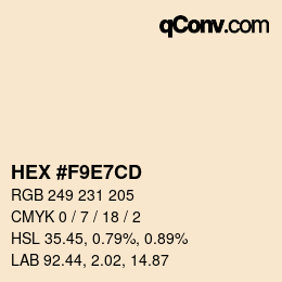Código de color: HEX #F9E7CD | qconv.com