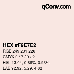 カラーコード: HEX #F9E7E2 | qconv.com