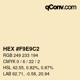 カラーコード: HEX #F9E9C2 | qconv.com