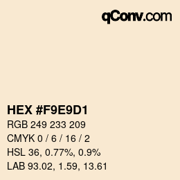 Color code: HEX #F9E9D1 | qconv.com