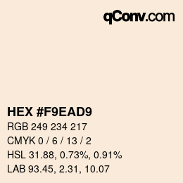颜色代码: HEX #F9EAD9 | qconv.com