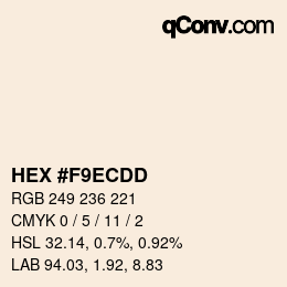カラーコード: HEX #f9ecdd | qconv.com