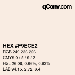 颜色代码: HEX #F9ECE2 | qconv.com