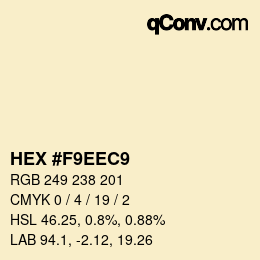 カラーコード: HEX #F9EEC9 | qconv.com