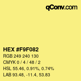Color code: HEX #F9F082 | qconv.com