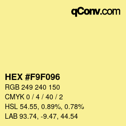 Color code: HEX #F9F096 | qconv.com