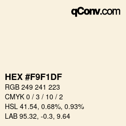 Color code: HEX #F9F1DF | qconv.com