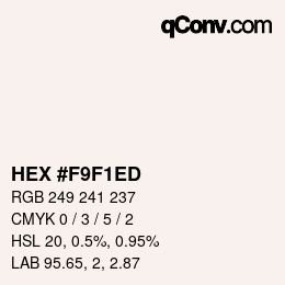 颜色代码: HEX #F9F1ED | qconv.com