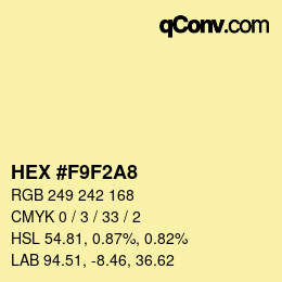 カラーコード: HEX #F9F2A8 | qconv.com