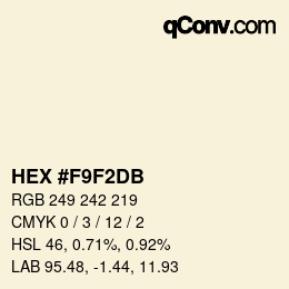 カラーコード: HEX #F9F2DB | qconv.com