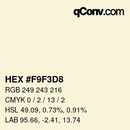 カラーコード: HEX #F9F3D8 | qconv.com