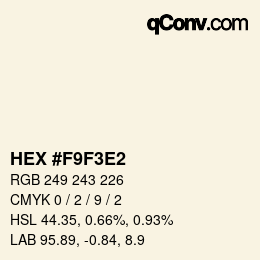 Color code: HEX #F9F3E2 | qconv.com