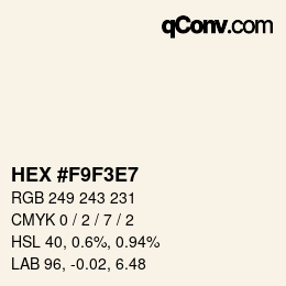 Color code: HEX #F9F3E7 | qconv.com