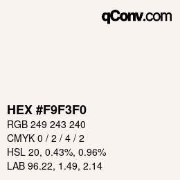 Color code: HEX #F9F3F0 | qconv.com