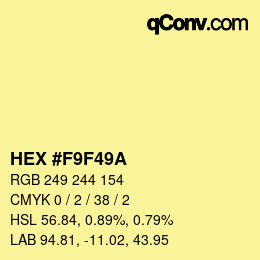 Color code: HEX #F9F49A | qconv.com