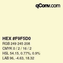 Farbcode: HEX #F9F5D0 | qconv.com
