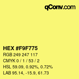 Farbcode: HEX #F9F775 | qconv.com