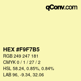Color code: HEX #F9F7B5 | qconv.com