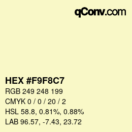 Color code: HEX #F9F8C7 | qconv.com