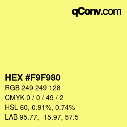 Color code: HEX #F9F980 | qconv.com